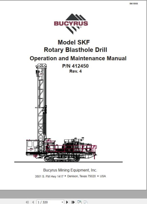 CAT Rotary Blasthole Drill MD6640 SKF Operation and Maintenance Manual BI615855