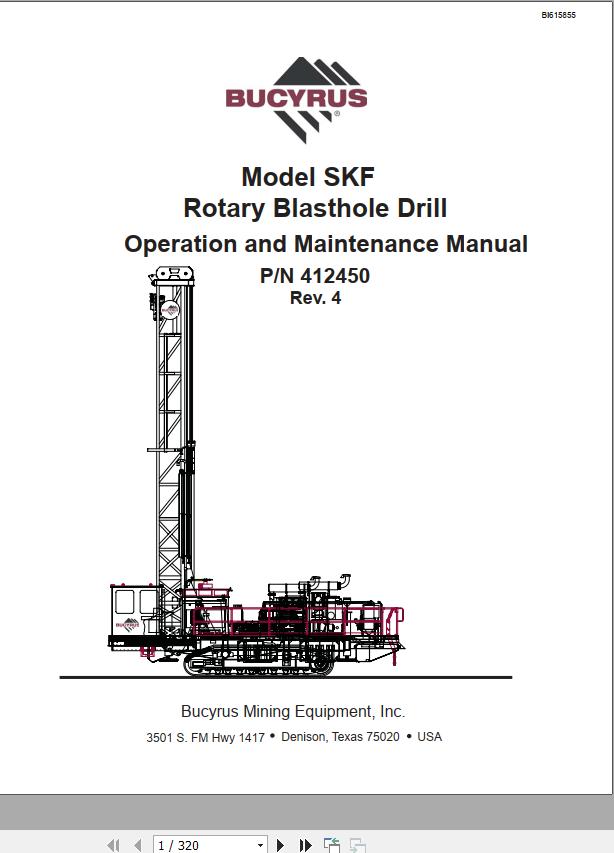 CAT Rotary Blasthole Drill MD6640 SKF Operation and Maintenance Manual BI615855