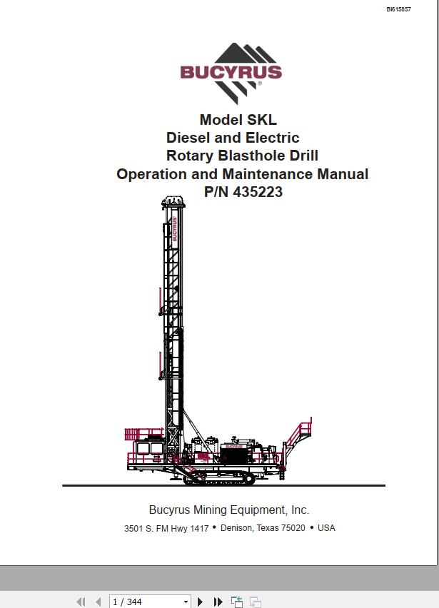 CAT Rotary Blasthole Drill MD6640 SKL Diesel and Electric Operation and Maintenance Manual BI615857