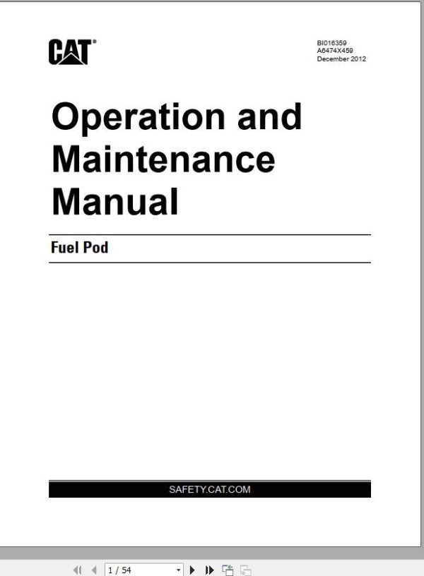 CAT Scoop 2032 Fuel Pod Diesel Operation and Maintenance Manual BI631314 1