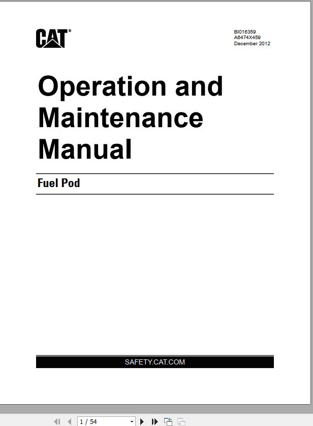 CAT Scoop 2032 Fuel Pod Diesel Operation and Maintenance Manual BI631314 1