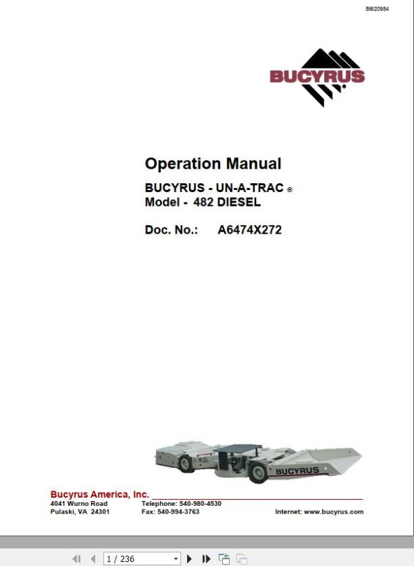 CAT Scoop 482D SU482DN Operation Manual BI620984