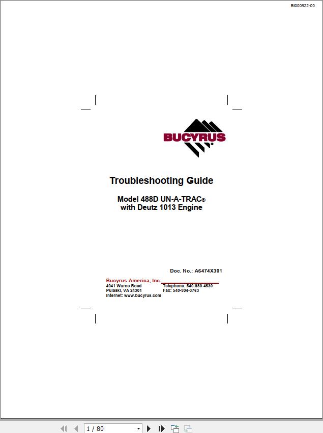 CAT Scoop 488D SU488DN Troubleshooting Guide BI000922