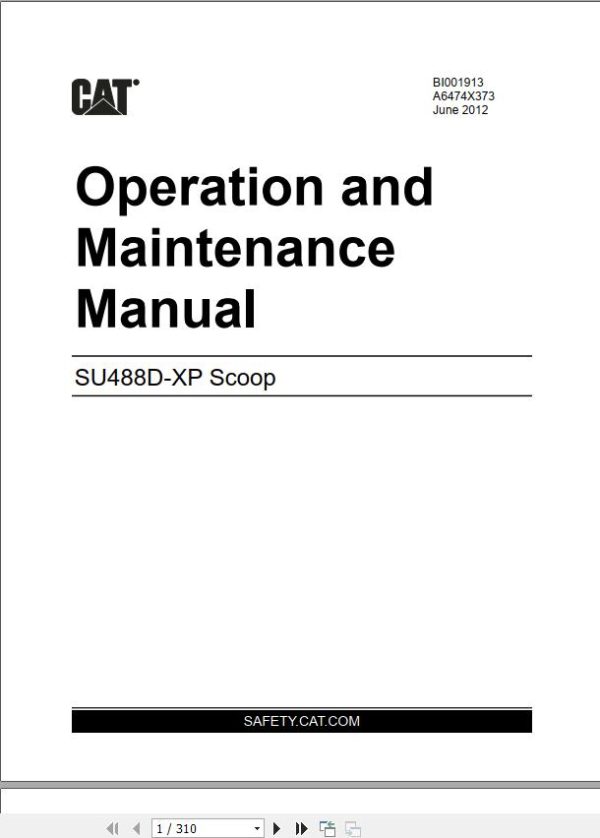 CAT Scoop 488XP 488 4165 Operation and Maintenance Manual BI630045 1