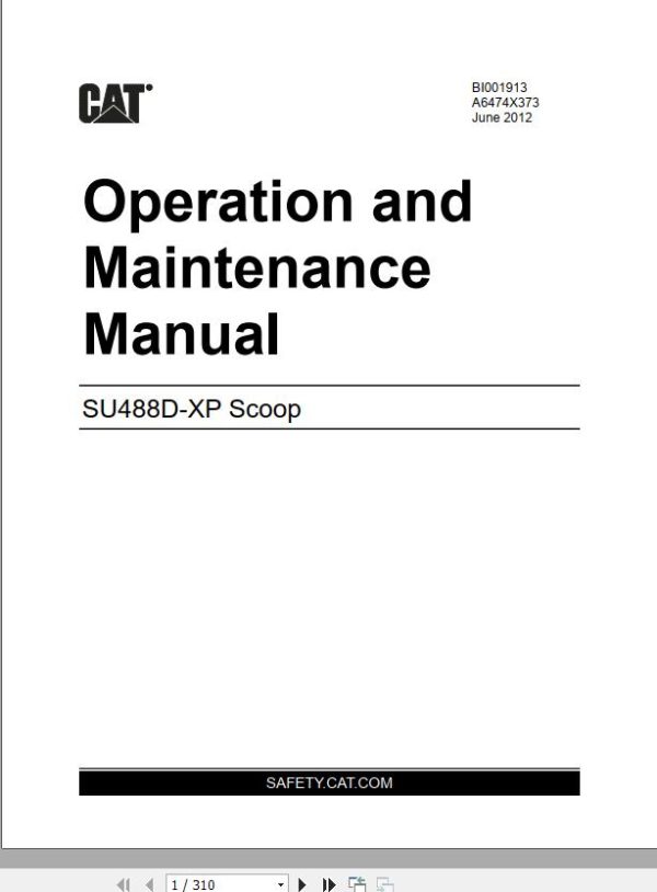 CAT Scoop 488XP 488 4166 Operation and Maintenance Manual BI630046 1