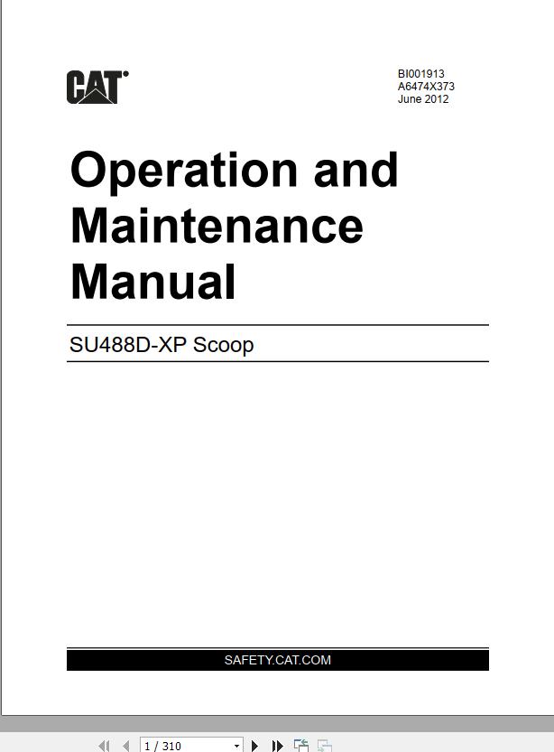 CAT Scoop 488XP 488 4166 Operation and Maintenance Manual BI630046 1