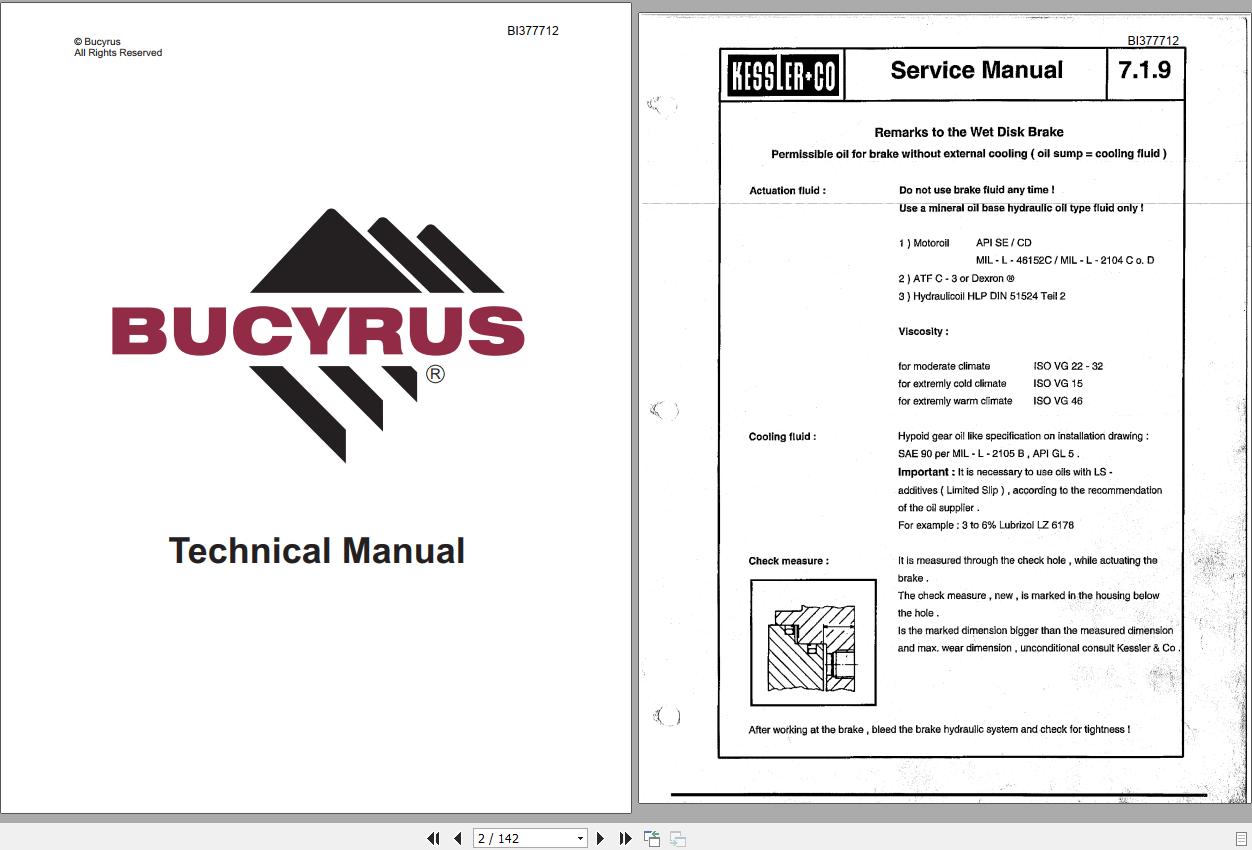 CAT Scoop Kessler Axle Service Manual, Parts Manual BI377712 EN DE