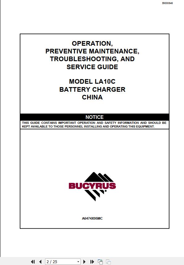 CAT Scoop LA10C China Battery Charger Operation and Maintenance Manual BI000846 1