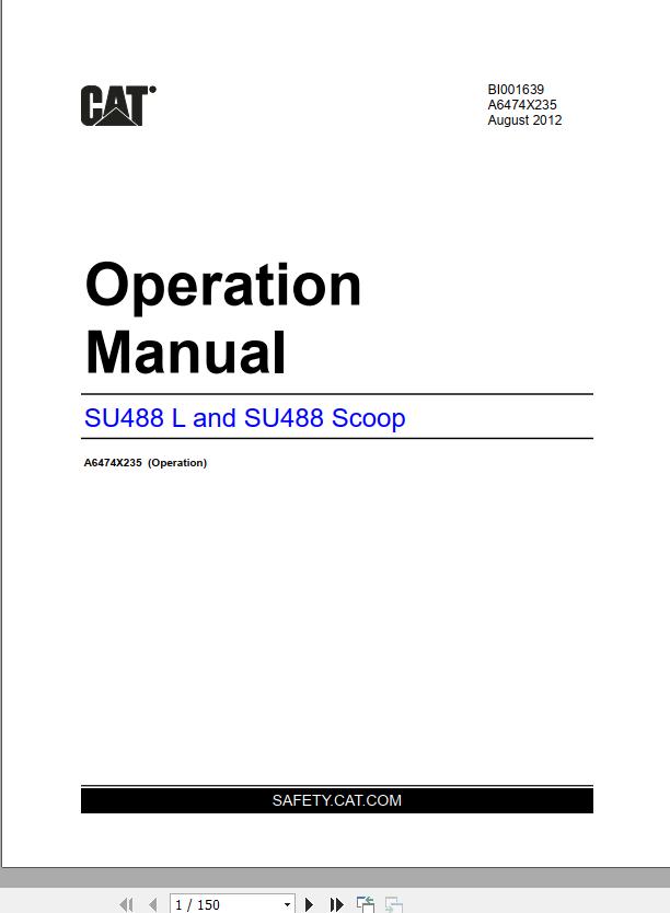CAT Scoop SU488 488 4198 Operation and Maintenance Manual BI631473 1