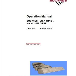 CAT Scoop SU488 D 488 2784 Operation and Maintenance Manual BI629757 1