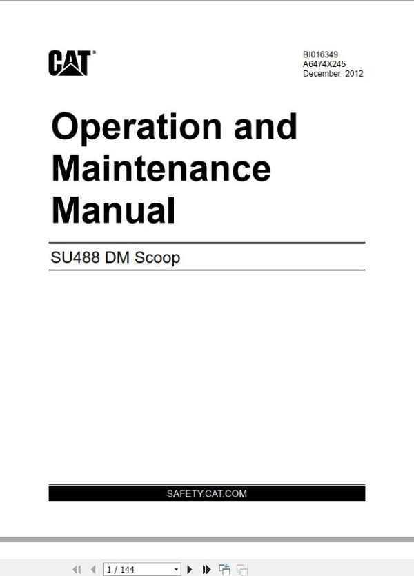 CAT Scoop SU488 DM 488 2559 to 488 2562 Operation and Maintenance Manual BI016349 1