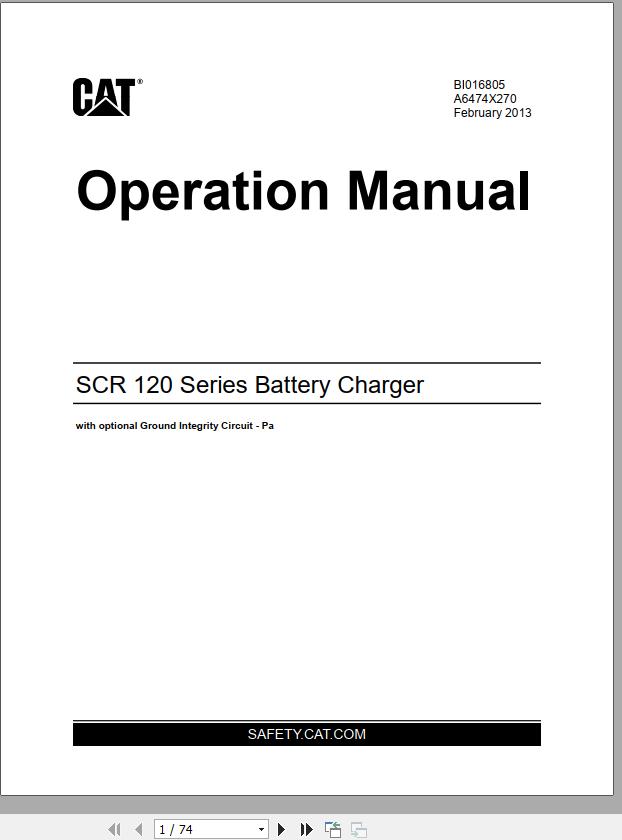 CAT Scoop SU488 DM L FH110 FH120 SH620 SH630 SCR 120 Series Battery Charger 1