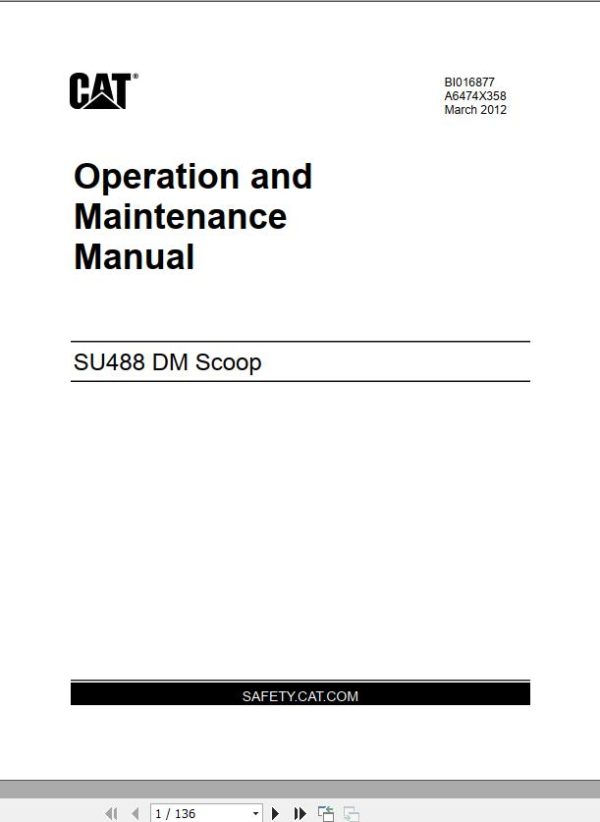 CAT Scoop SU488 DM Operation and Maintenance Manual BI016877 1