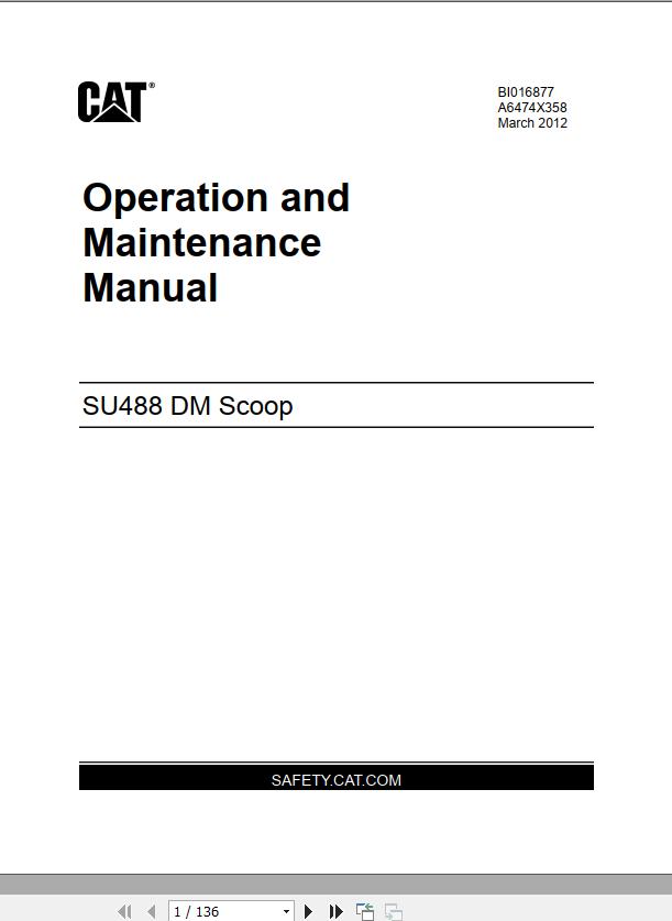 CAT Scoop SU488 DM Operation and Maintenance Manual BI016877 1