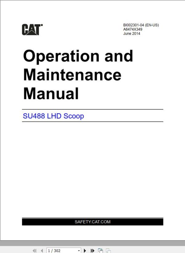 CAT Scoop SU488 LHD 488 2832 to 488 2861 Operation and Maintenance Manual BI002301 1