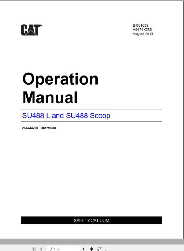 CAT Scoop SU488 SU488 L Operation and Maintenance Manual BI001639 1