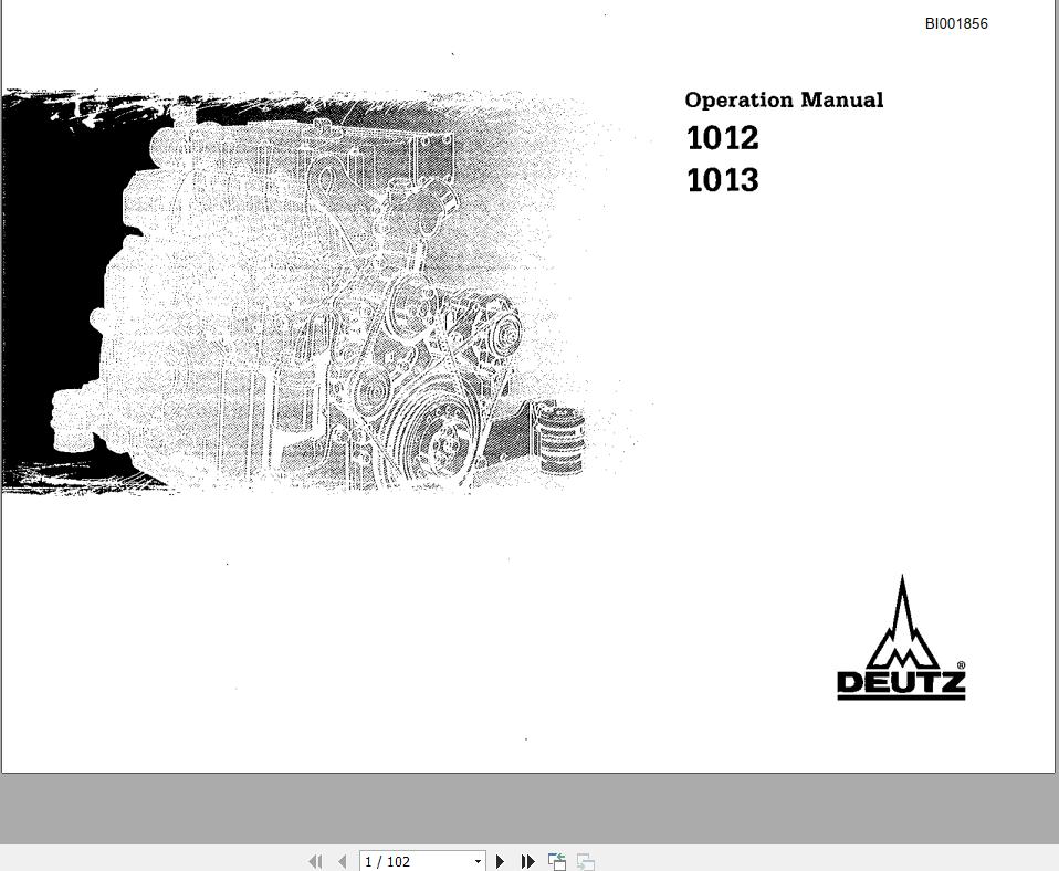 CAT Scoop SU488DN Deutz 1012 1013 Engine Operation and Maintenance Manual BI001856 1