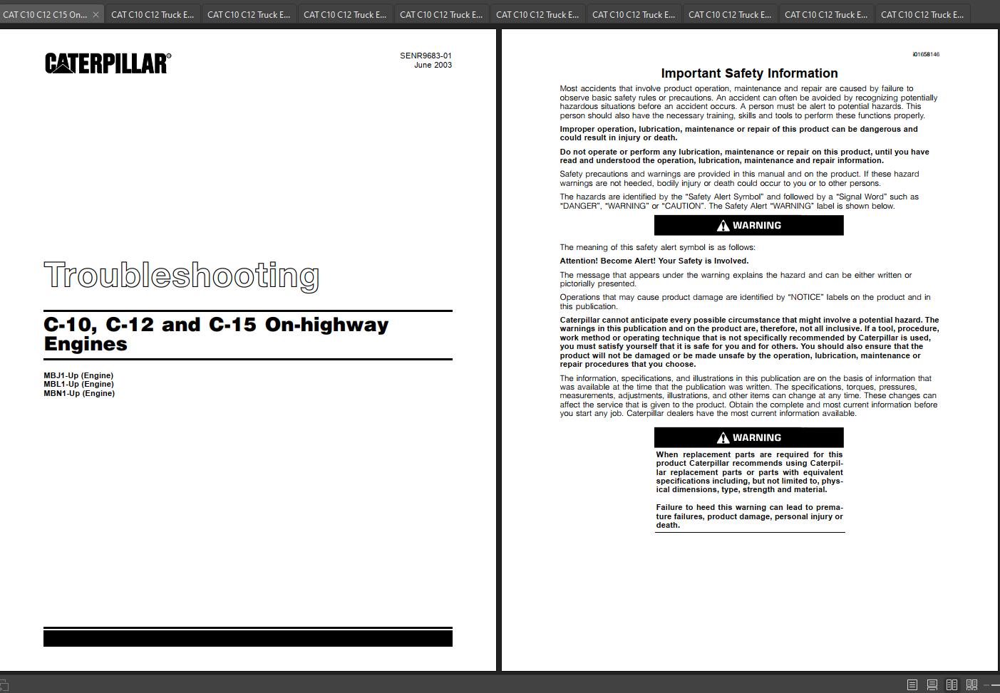 CAT Truck Engine C10 C12 Manual Schematic Electrical Troubleshooting 1