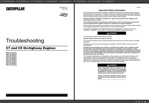 CAT Truck Engine C7 C9 Manual Schematic Electrical Troubleshooting 1