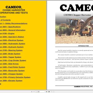 Cameco Harvester CH3500 Operations and Tests Manual