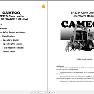 Cameco Loader Cane SP2254 Operators Manual 2000