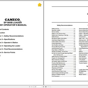 Cameco Loader SP1800B Operators Manual 2001