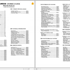 Cameco Loader SP1800B Repair Manual