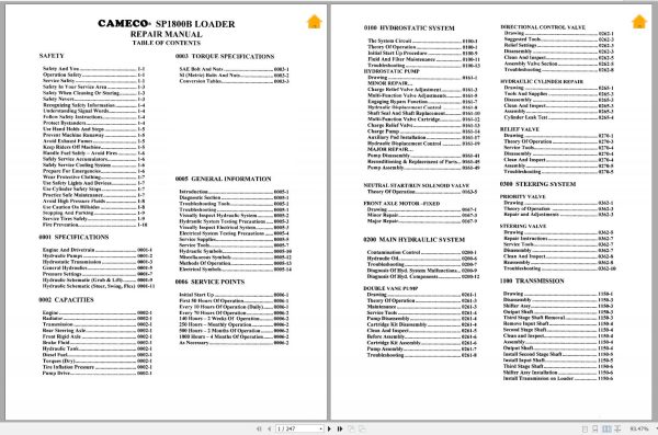 Cameco Loader SP1800B Repair Manual