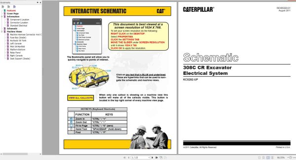 Caterpillar Excavator 308C CR Electrical System Schematic KCX282 UP 2011 1