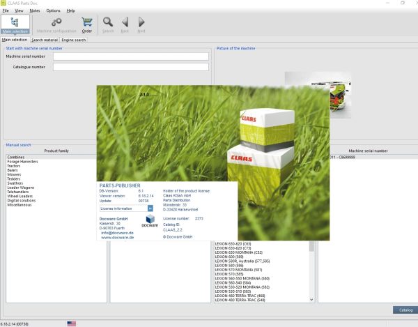 Claas Parts Doc 2.2 08.2022 Agricultural Updated 738 EPC Spare Parts Catalog DVD 1