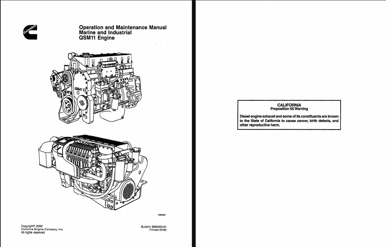Cummins QSM11 Engine Marine and Industrial Operation and Mainenance