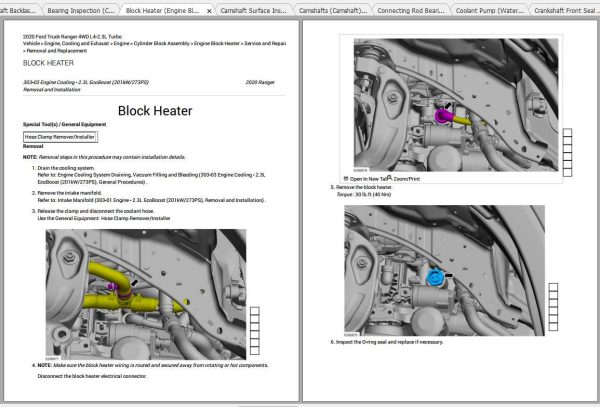 Ford Truck Ranger 4WD L4 2.3L Turbo 2020 Diagram Maintenance Repair Manual 6