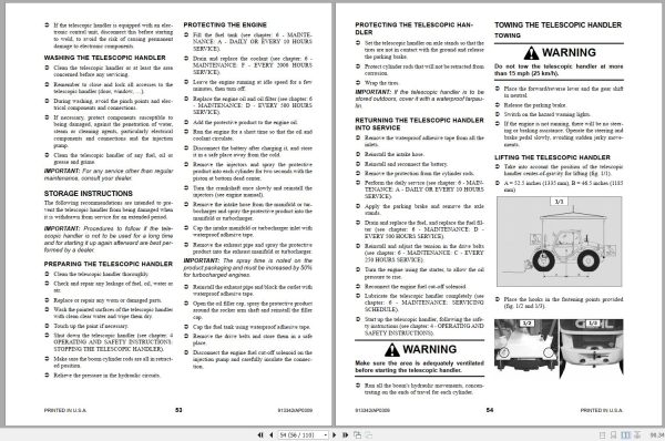 Gehl Telescopic Handler CT6 18 SN 263330 and Up Operators Manual 913342 03 2