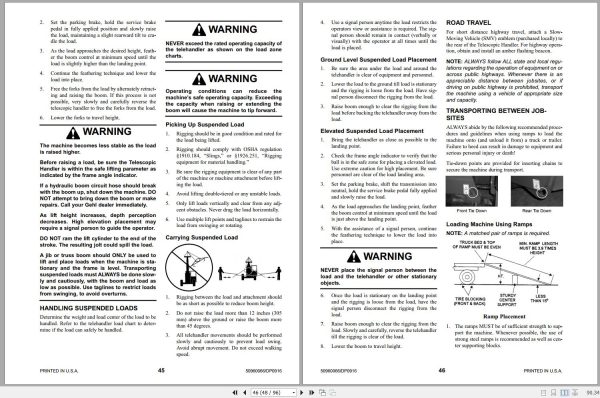 Gehl Telescopic Handler RS5 19 SN 50951 to 51800 Operators Manual 50960066 12 2