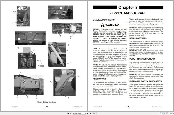 Gehl Telescopic Handler RS6 34 SN 21101 to 21540 Operators Manual 913270 2007 2