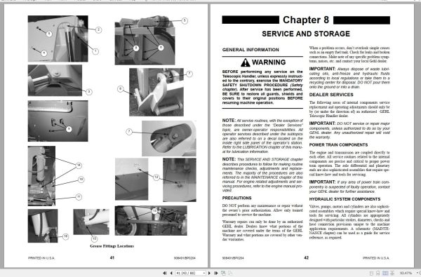 Gehl Telescopic Handler RS6 RS8 Operators Manual 908491B 2