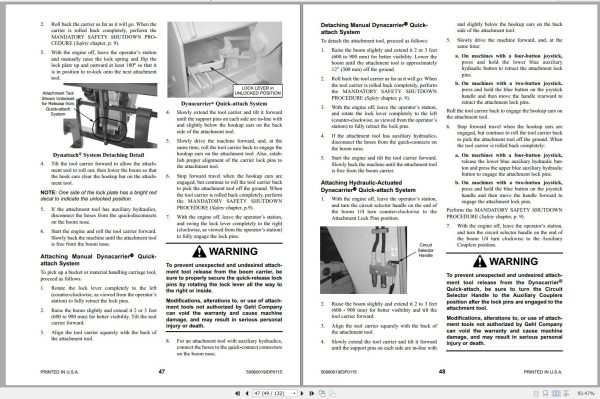 Gehl Telescopic Handlers DL7 DL9 DL11 DL12 Tier 4 Engine Operators Manual 50960019 01 2