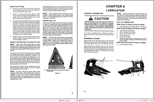 Gehl Three Row Crop Attachment TR330 TR338 Operators Manual 904846A 2
