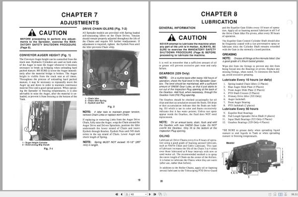 Gehl Truck Mounted Scavenger Manure Spreaders TM322 TM329 Operators Manual 906081A 2
