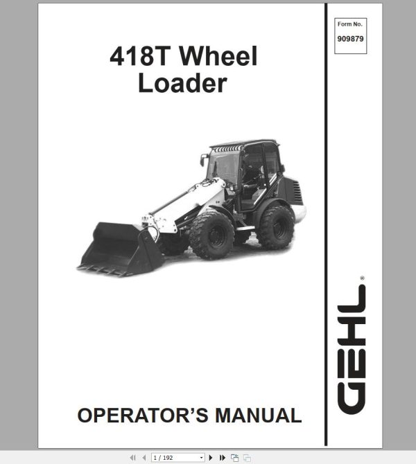 Gehl Wheel Steer 480T Operators Manual 909879 1