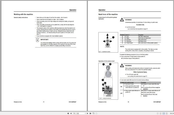Gehl Wheel Steer Loader 280 Operators Manual 918112 02 2