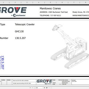 Grove Crane GHC130 Parts Manual Electrical Schematics