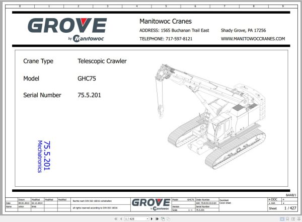 Grove Crane GHC75 Electrical Schematics EN DE