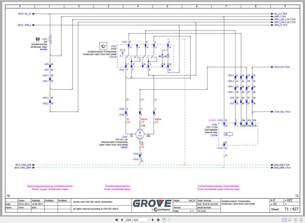 Grove Crane GHC75 Electrical Schematics EN DE 1
