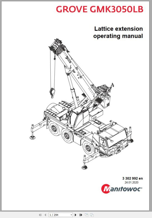 Grove Crane GMK 3050LB Operation Manual