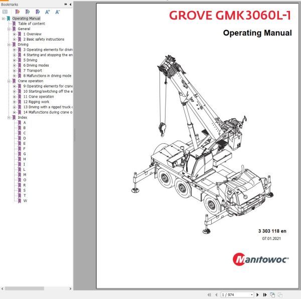 Grove Crane GMK 3060L 1 Operation Manual
