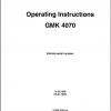 Grove Crane GMK 4070 Parts Catalog Operation Manual