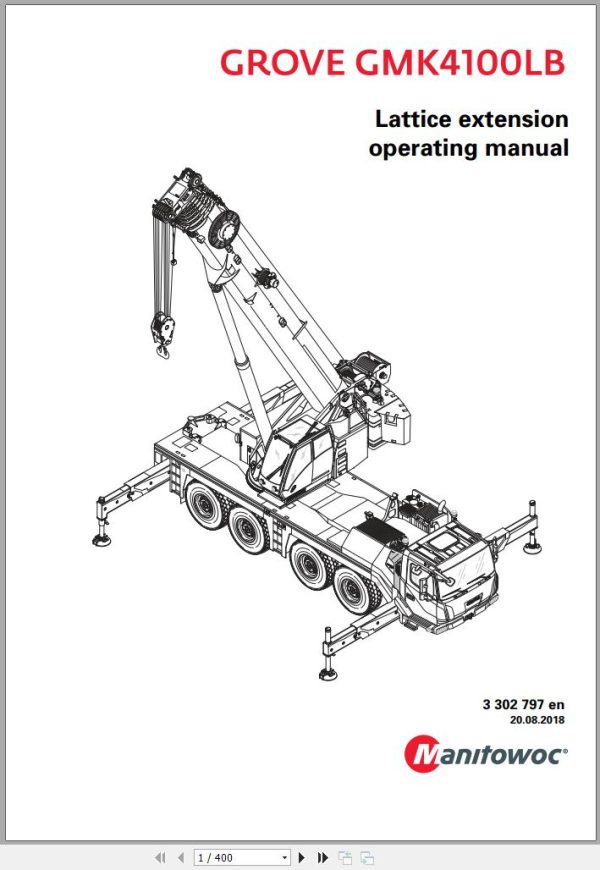 Grove Crane GMK 4100LB Schematics Operation Manual