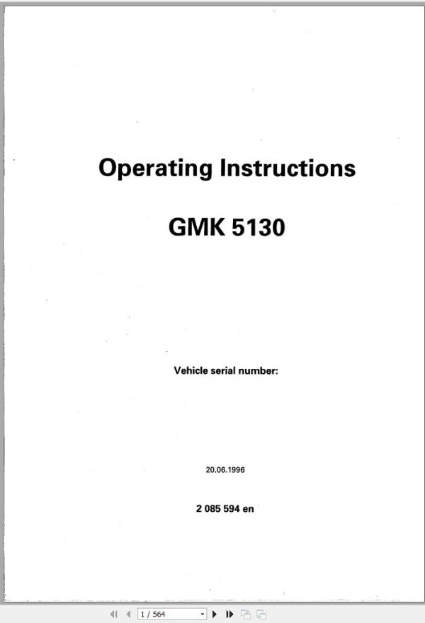 Grove Crane GMK 5130 Operation Manual Electrical Schematic
