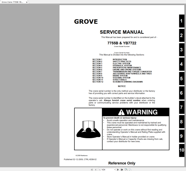 Grove GMK Cranes 37.3 GB PDF Parts Catalog Schematics Service Operation Maintenance Manual DVD 11